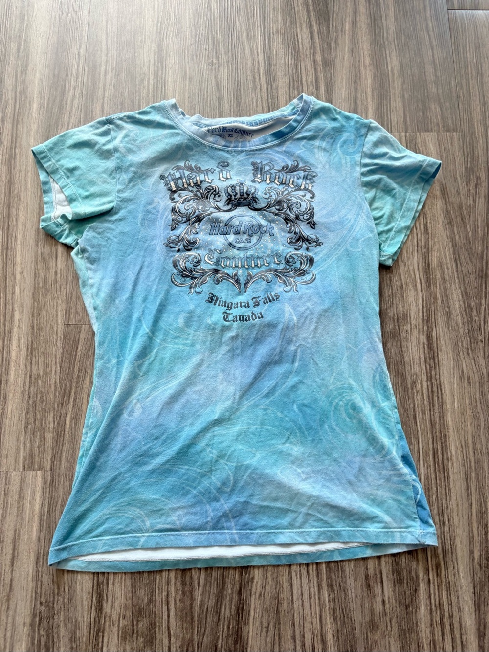 Hard Rock Cafe Niagara Falls Canada Blue Graphic Tee